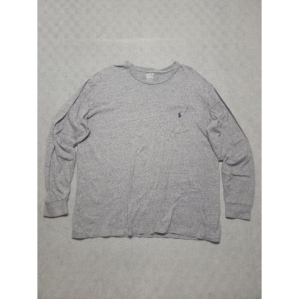 Polo Ralph Lauren Shirt Mens XL Gray Long Sleeve Pocket Tee T-Shirt
